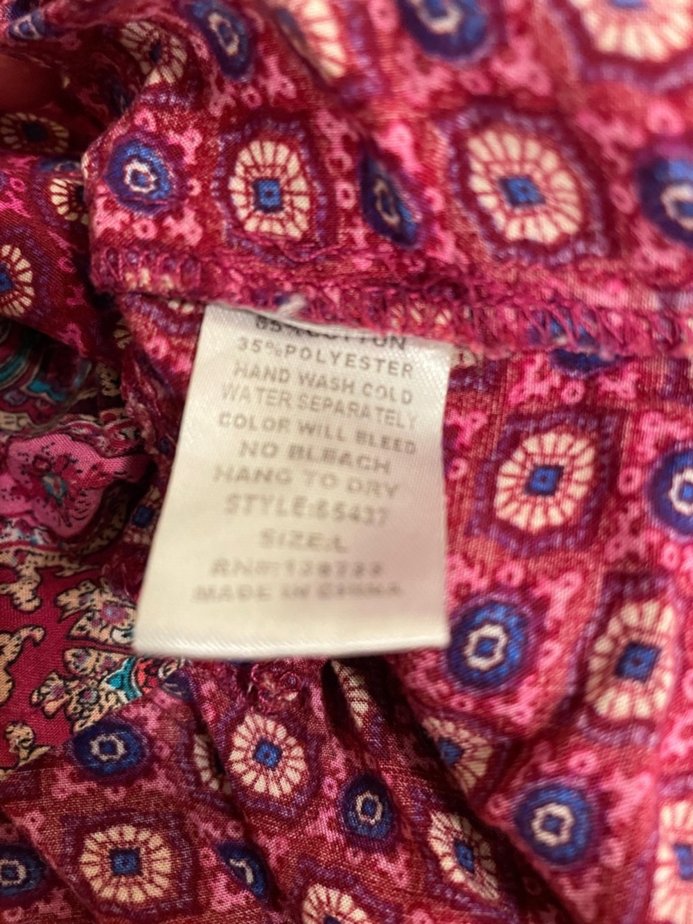 Umgee Raspberry Multi-Color Boho Tunic - Picture 3 of 4